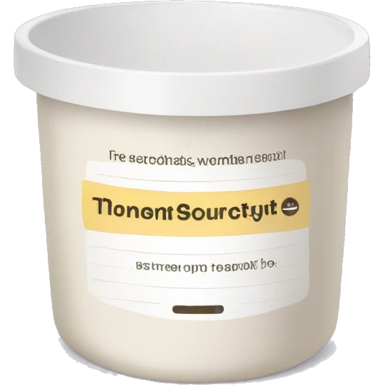 body scrub pot with label emoji