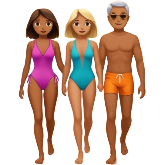 couple walking on the beach sunset in background emoji