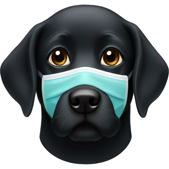 black lab with mask emoji