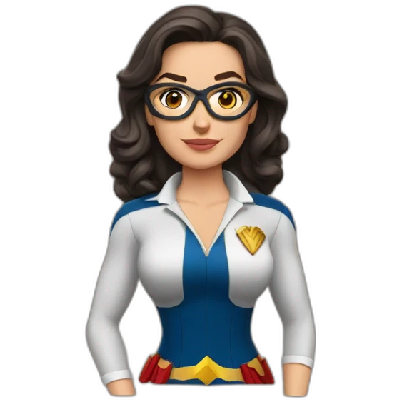 Brunette Wonder Woman teacher emoji