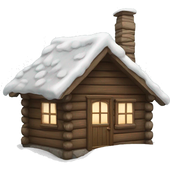 snowy cabin emoji