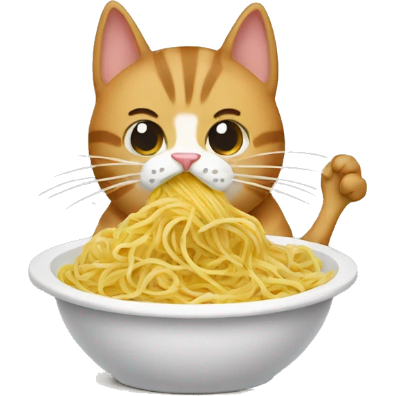 cat eating spagetti emoji