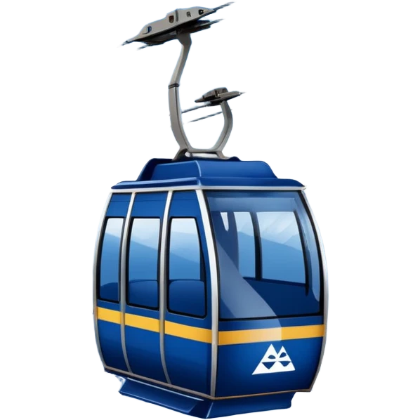 create a cablecar emoji in winter with the logo of Bergbahnen Adelboden Lenk. make it navy dark blue. and add the words: Lenk  emoji