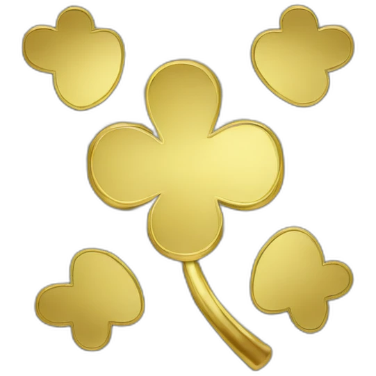 gold out line-four-leaf-clover emoji