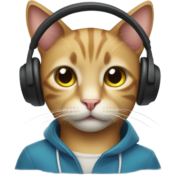 Cat with headphones  emoji