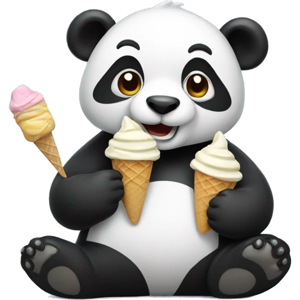 Panda eating ice cream emoji