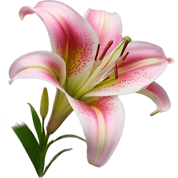 Stargazer lily with pink background emoji