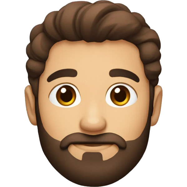 Chico con pelo rizo corto y marrón, con un poco de barba  emoji