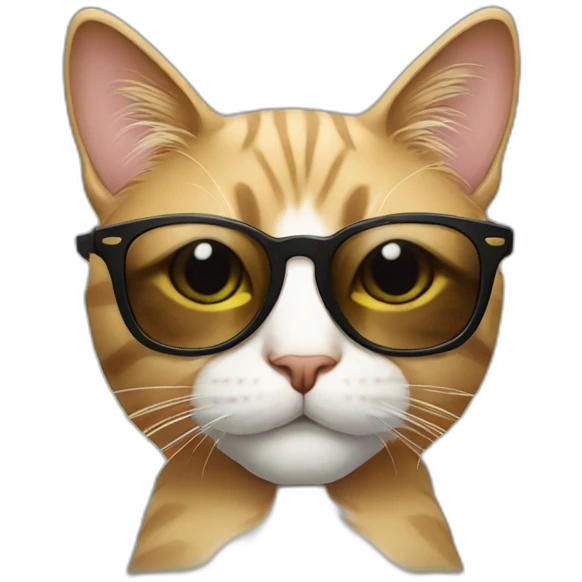 hipster cat wearing sunglasses emoji