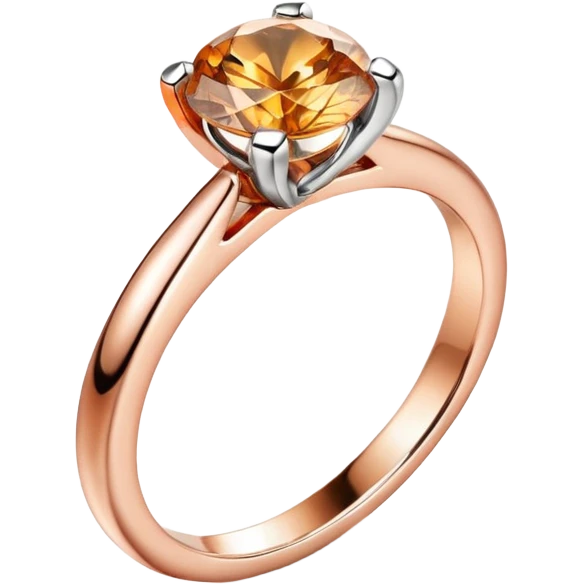 Rose gold engagement ring with round diamond emoji