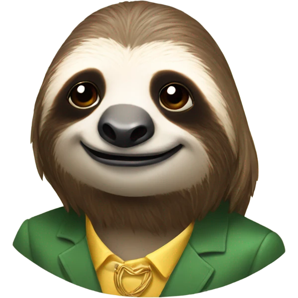 A rich sloth emoji