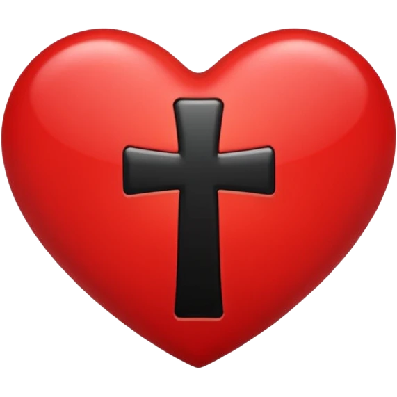heart with a black cross emoji