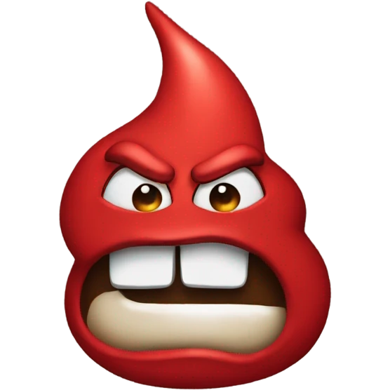 Poop emoji but red and angry emoji