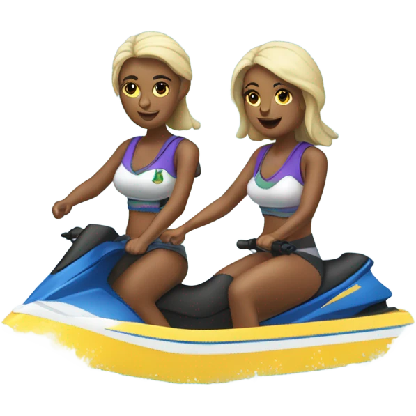 Twin bitchies hoppin off a jetski emoji
