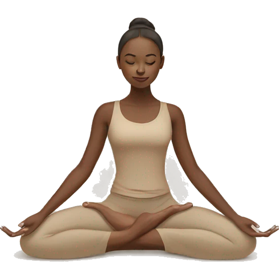 Girl doing yoga in beige tones  emoji