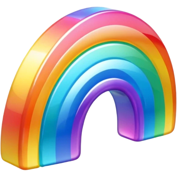A 3d, not too detailed rainbow colored sparkling special shaped prismatic icon emoji