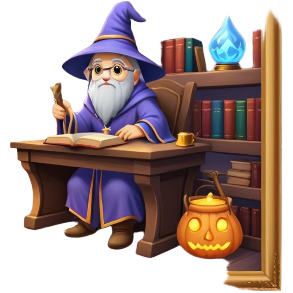 Cozy wizard’s study emoji