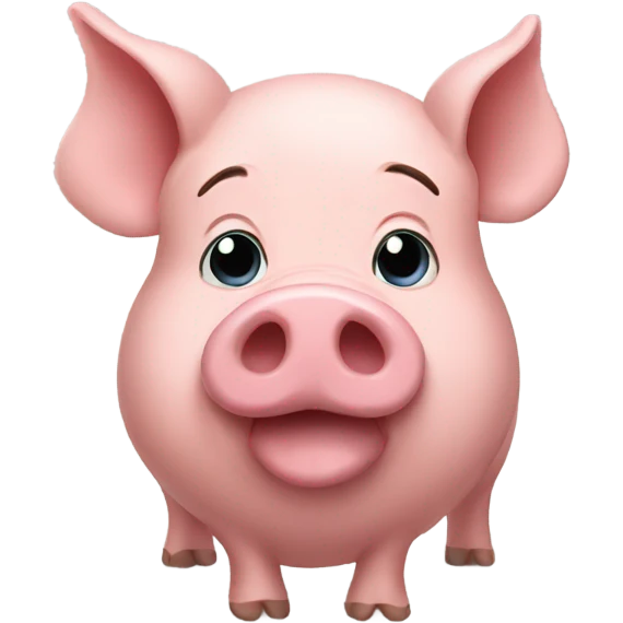 Pig with curly long hair emoji