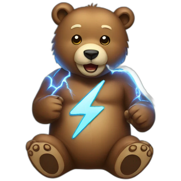 bear with lightning emoji