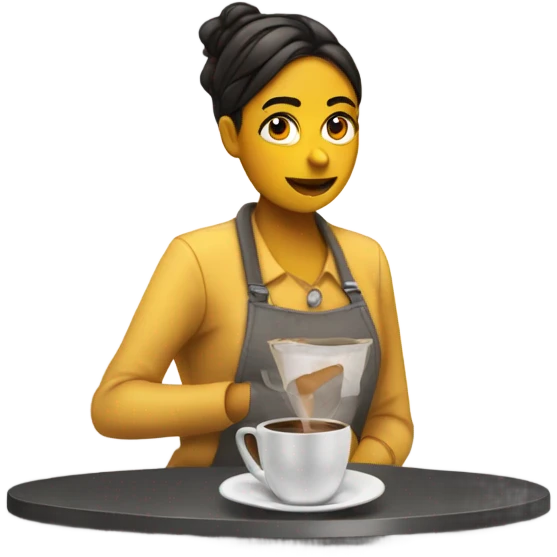 chica contomando cafe  emoji
