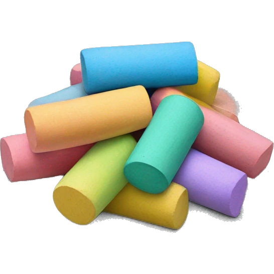 Pile of sidewalk chalk emoji