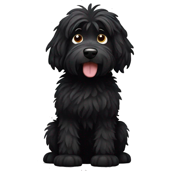 black shaggy dog emoji