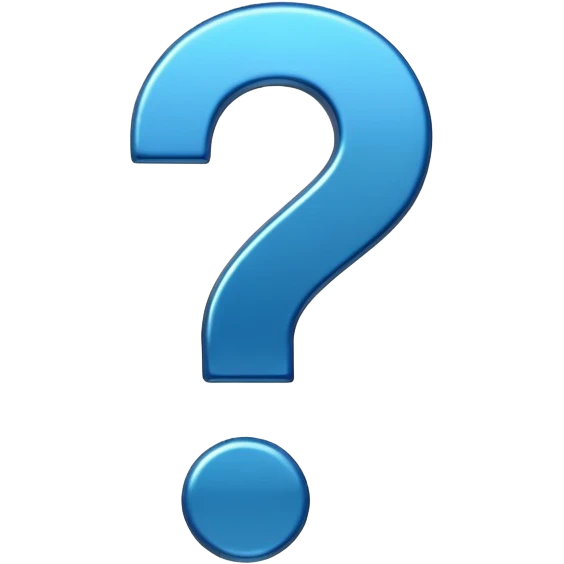 a blue question mark emoji