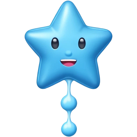 Blue bubblegum shaped as a star emoji