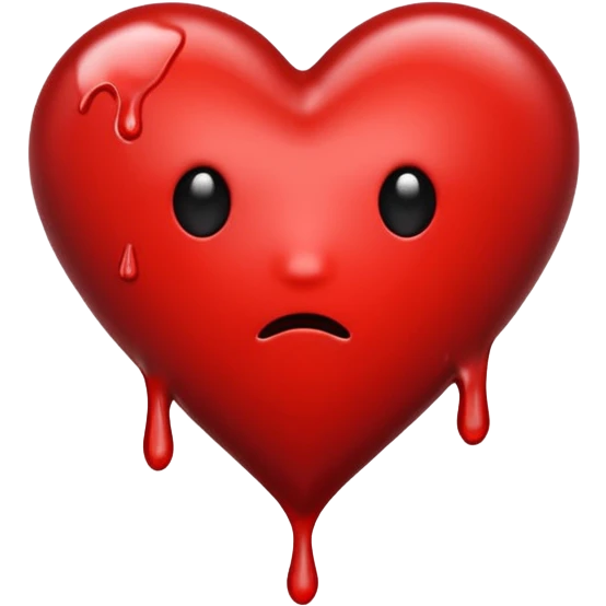 Black heart dripping red emoji