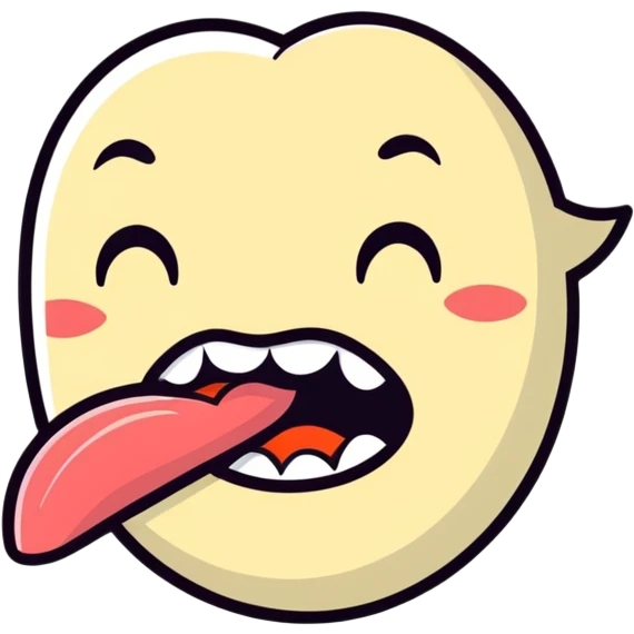 tongue over teeth  emoji