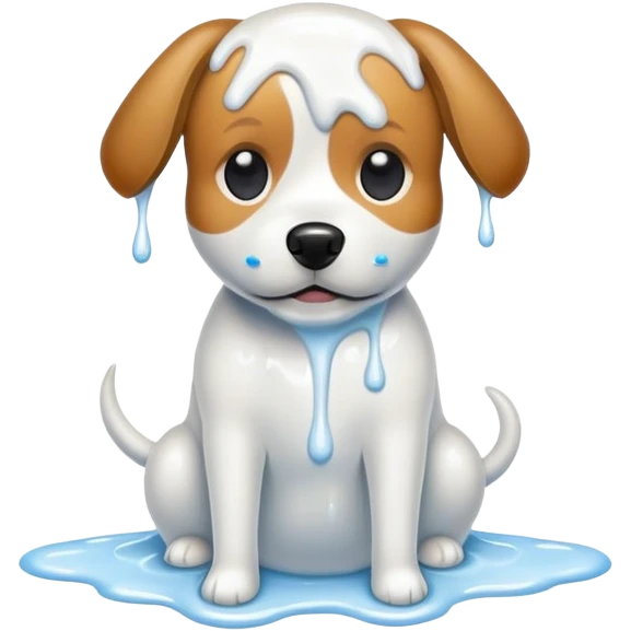 dog covered in milk emoji