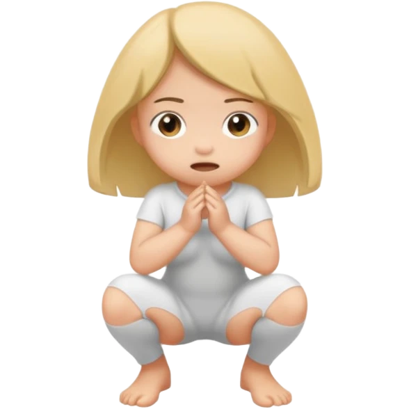 Child girl pooping naked squatting emoji