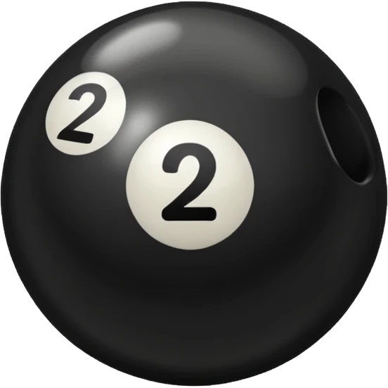 Make a black pool ball with one number 2 emoji