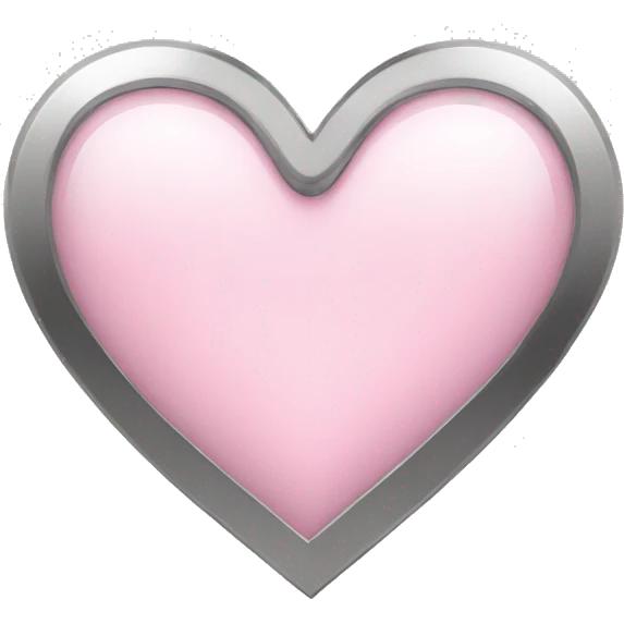 light pink heart with chrome  emoji