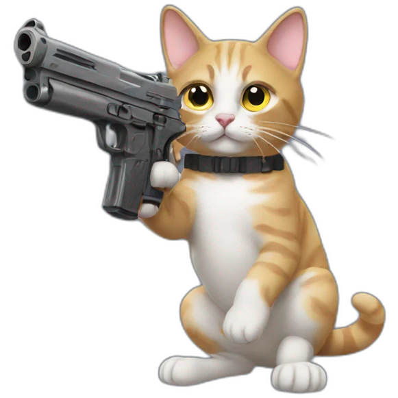 cat with a gun emoji