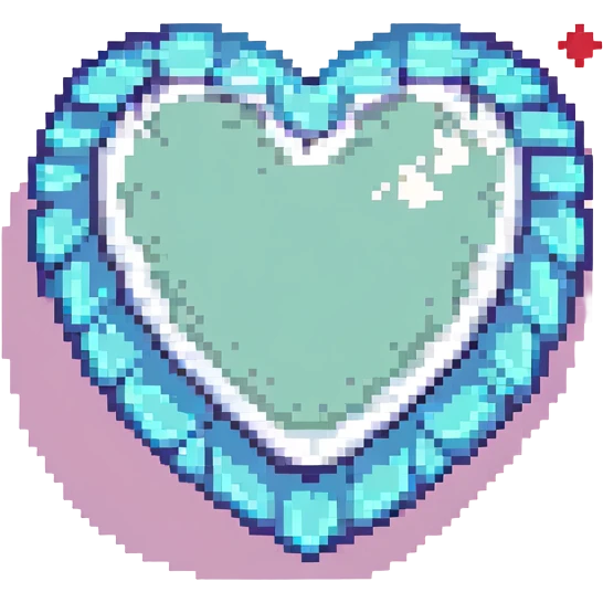 pixelated heart icon, game life, sharp edges, simple color palette, modern icon style emoji