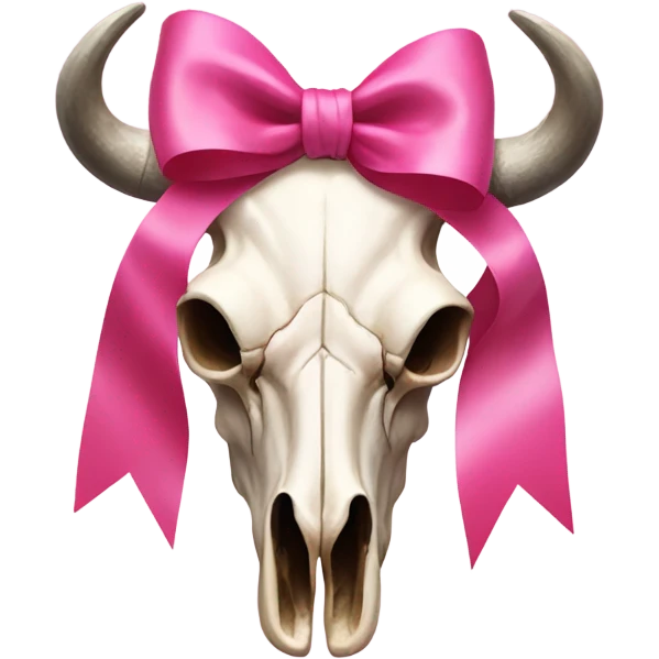 Cow skull with pink bow emoji
