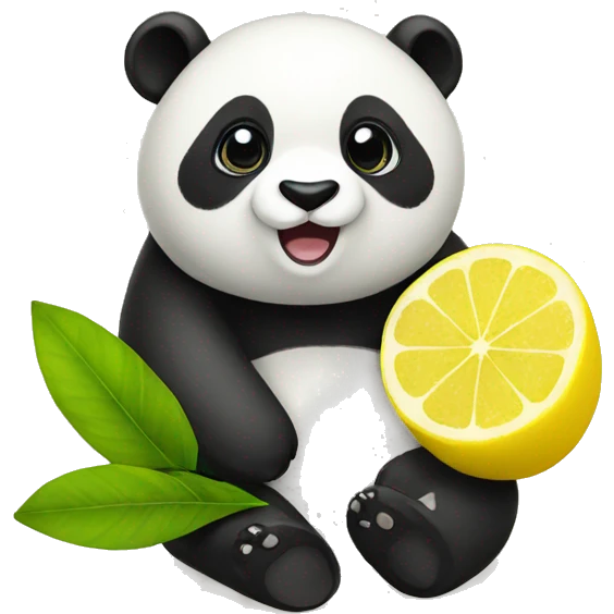 panda with lemon emoji