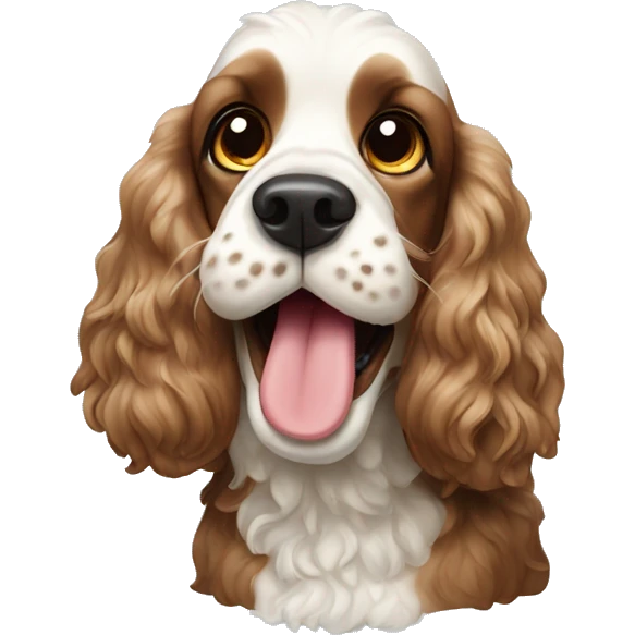 Cocker spaniel with a toy sheep in his mouth emoji