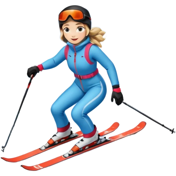 Woman Skiing Background Matterhorn emoji