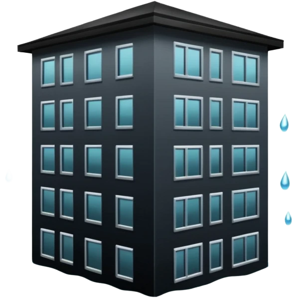 an apartment complex in flood (more than half of the building is underwater) emoji
