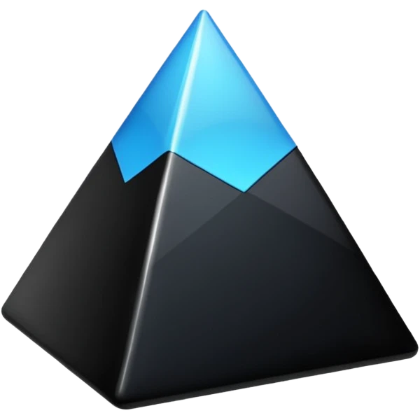 A black pyramid, glossy. emoji