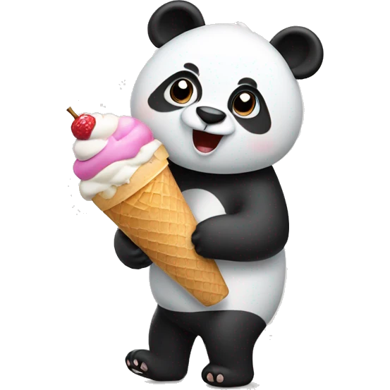 Panda eating ice cream emoji