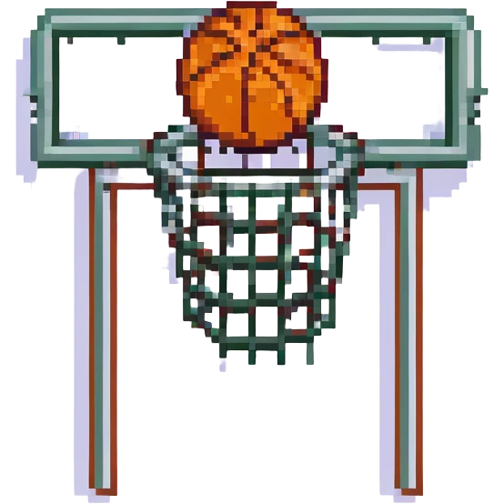 баскетбольный мяч в сетке, no background emoji