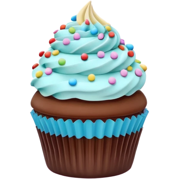 A 3D cartoon poster design advertising cupcakes, with bright pastel colors, clean text and borders, soft background, realistic Memoji-style layout. emoji
