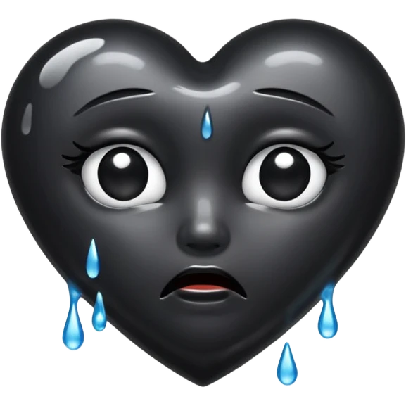 black heart crying emoji