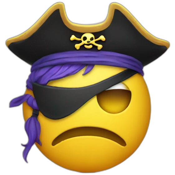 yellow emoji pirate with eye patch emoji