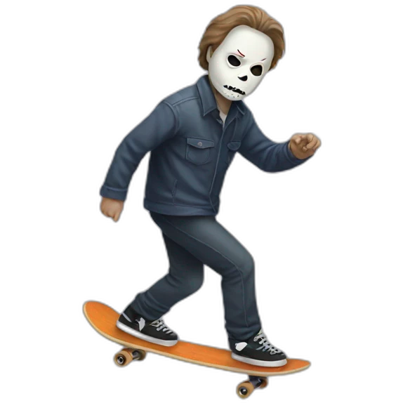 michael myers on a skateboard emoji