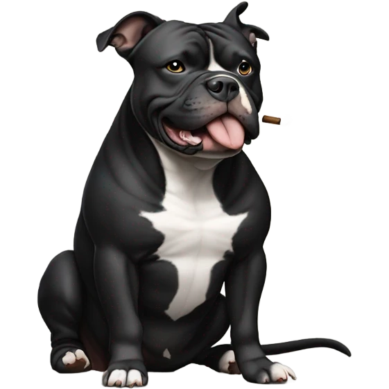 Black american bully smoking emoji