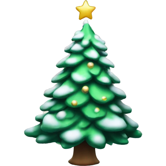 beautiful Christmas tree with snow   emoji